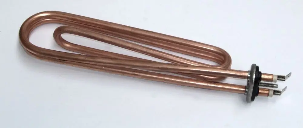 Elektrisches Heizelement aus Kupfer-Rohren mit zwei Anschlussklemmen, geeignet für Daikin Systeme.